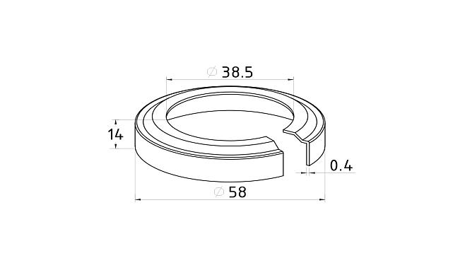 Низ стойки Ø38.1 мм, Ø60х0.3 мм, полированный (AISI 201) #300 k015-201 2