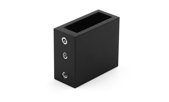 Коннектор стена-труба для прямоугольного трека 30х10 мм, нержавеющая сталь AISI 304, черная t463 BL 7