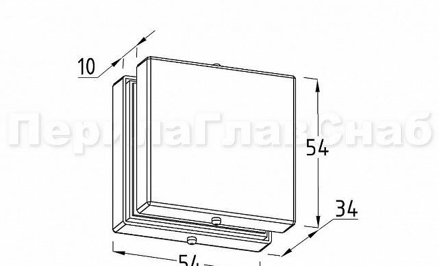 Коннектор стекло-стекло 53х53, полированный t122 PSS 3