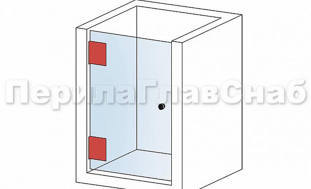 Петля для душевой кабины стена-стекло 90° 90х55 мм AISI 304 полированная t301 PSS 2