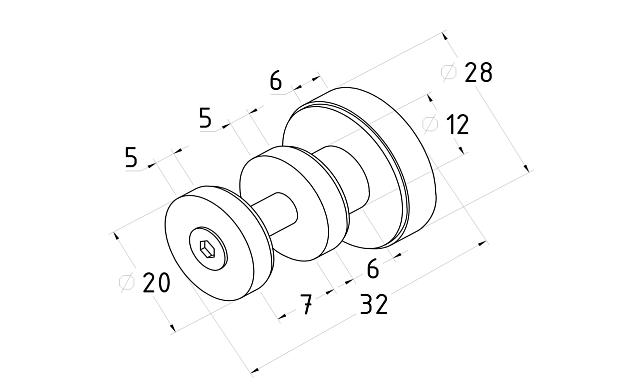 Крепление трека 30х10 к стеклу, AISI 304 полированная t449 PSS 2