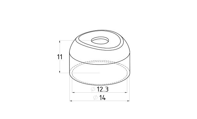 Наконечник штампованный (СПС), прямой 90° на трубу  Ø12 мм, полированный, нержавеющий (aisi 304) k323 2