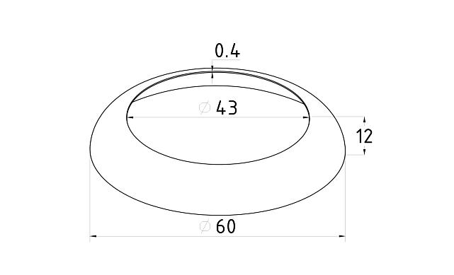 Низ стойки Ø42.4 мм, 60х0.4, полированный (AISI 304) k330-2 2