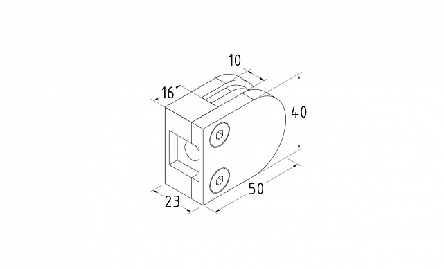 Стеклодержатель литой, под стекло 8-10 мм (4+4 мм), на плоскость 40х23х48 полированный (AISI 316) k002-4 2 Стеклодержатель литой, под стекло 8-10 мм (4+4 мм), на плоскость 40х23х48 полированный (AISI 316) k002-4 2