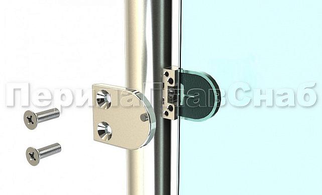 Готовая стойка Ø38,1х950 мм деревянная, со вставками из нержавеющей стали под золото 2х100 мм с 2 стеклодержателями k741-2-R-G 5