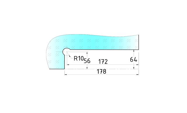 Фитинг нижний со встроенным доводчиком для стеклянной двери до 80 кг, шлифованный t185-2 SSS   3