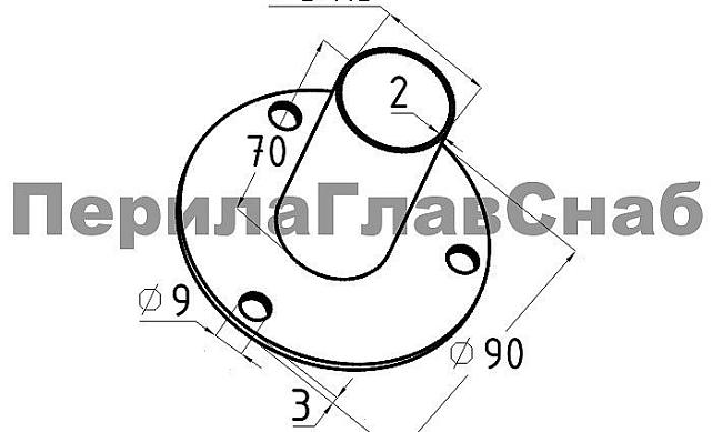 Треханкерная закладная под Ø38.1 мм, (AISI 201) k232 2