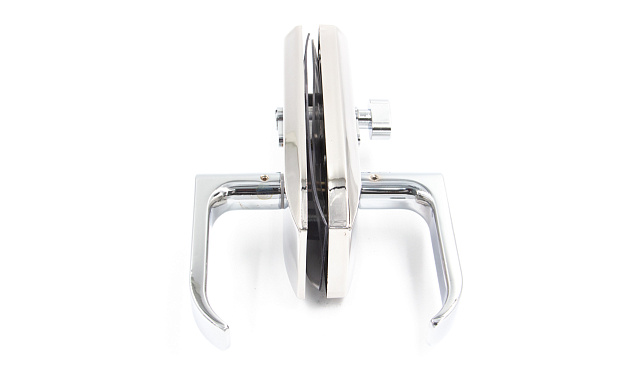 Замок для стеклянной двери с нажимной ручкой, евроцилиндр односторонний ключ/защелка, с ответной частью на стекло, полированный t155 PSS 8 Замок для стеклянной двери с нажимной ручкой, евроцилиндр односторонний ключ/защелка, с ответной частью на стекло, полированный t155 PSS 8