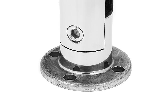 Стеклодержатель напольный Ø50х190 мм, литой, круглый, нержавеющая сталь AISI 304, полированная k276-3 5