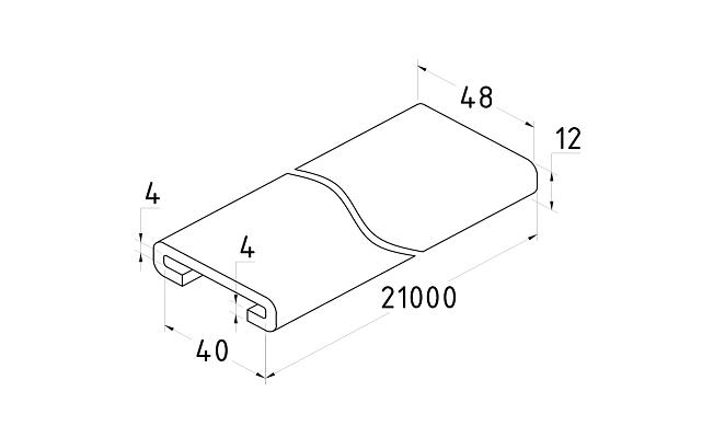 Поручень ПВХ пластиковый, цвет серый, на полосу 40х4 мм Ф-0681  3