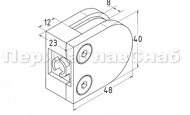 Стеклодержатель литой под стекло 8 мм (4+4 мм), плоский 40х22х50, под золото, (AISI 304), ПРЕМИУМ Фk002-88 3 Стеклодержатель литой под стекло 8 мм (4+4 мм), плоский 40х22х50, под золото, (AISI 304), ПРЕМИУМ Фk002-88 3