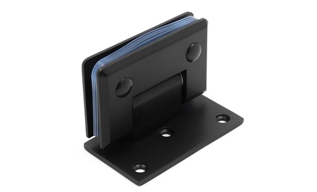 Петля для душевой стена-стекло 90х55 мм, 90°, односторонняя, цинк, черный t305 BZn 4