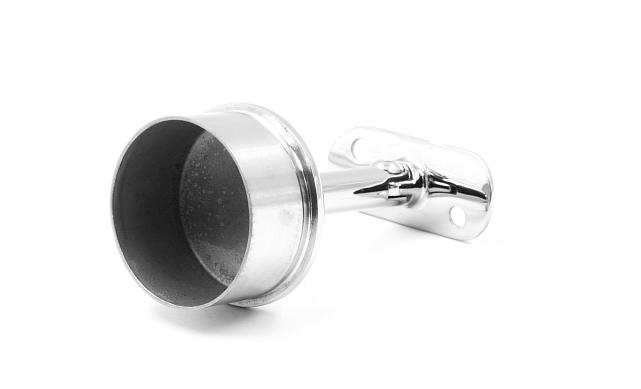 Наконечник палец на стойку Ø50.8х1.5 мм с регулируемым ложементом под поручень Ø50.8 мм, литой, полированный, нержавеющий AISI 304 k042 4