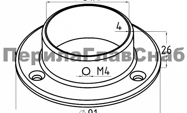 Фланец для трубы Ø50.8 мм, литой, шлифованный, (AISI 304) k022-4 2