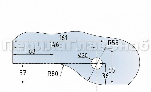 Верхний фитинг-петля, полированный t120 PSS 4