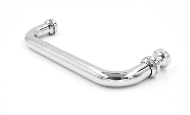 Дверная ручка с кнобом для стекла 8-10 мм, 19х201 мм, отверстие 12 мм, полированная t623-200 PSS 5