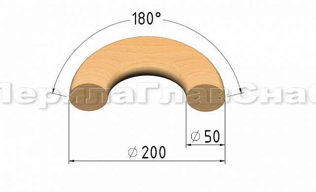 Бублик буковый Ø50.8, 180 град., половинка Фk379-1/2 2 Бублик буковый Ø50.8, 180 град., половинка Фk379-1/2 2