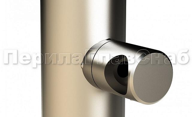 Стойка круглая Ø38.1: 2 штамп. зажимных стеклодержателя, полированная, высота 950 мм (AISI 201) k726-R 5