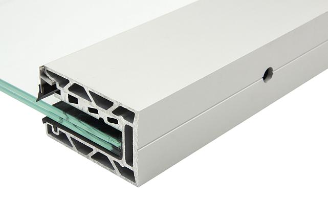 Комплект профиля зажимного для стекла 16 мм и 8+8,с отверстиями, АНОД. алюминий 100х60мм, т100-1-16 7