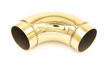 Отвод поручня под Ø50.8х102х1.45 мм, 90°, полированный 600 Grit, с двумя установочными кольцами, золото k052-88 купить в Казани