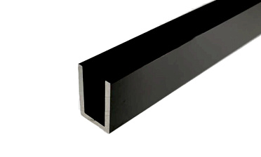П-образный профиль 19x13, L=2200, под стекло 8 мм, алюминий анодированный в черный глянцевый t756 AND BL купить в Казани П-образный профиль 19x13, L=2200, под стекло 8 мм, алюминий анодированный в черный глянцевый t756 AND BL купить в Казани
