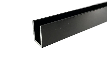 П-образный профиль 19x13, L=2500, под стекло 8 мм, алюминий анодированный в черный глянцевый t756-2500 AND BL купить в Казани П-образный профиль 19x13, L=2500, под стекло 8 мм, алюминий анодированный в черный глянцевый t756-2500 AND BL купить в Казани