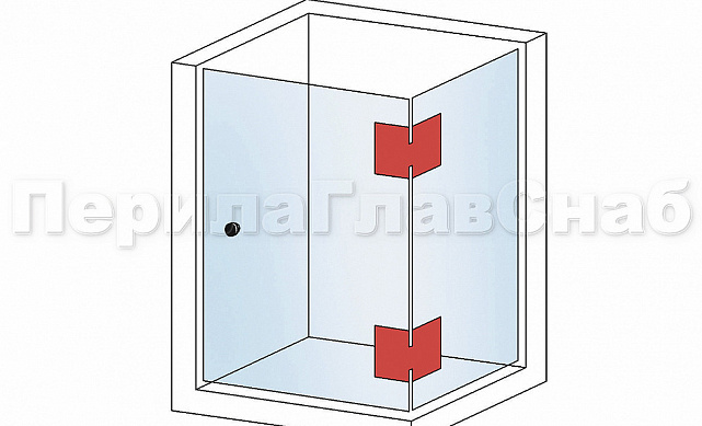 Петля для душевой кабины стекло-стекло 90° 90х55 мм полированный  t304 PSS 2 Петля для душевой кабины стекло-стекло 90° 90х55 мм полированный  t304 PSS 2